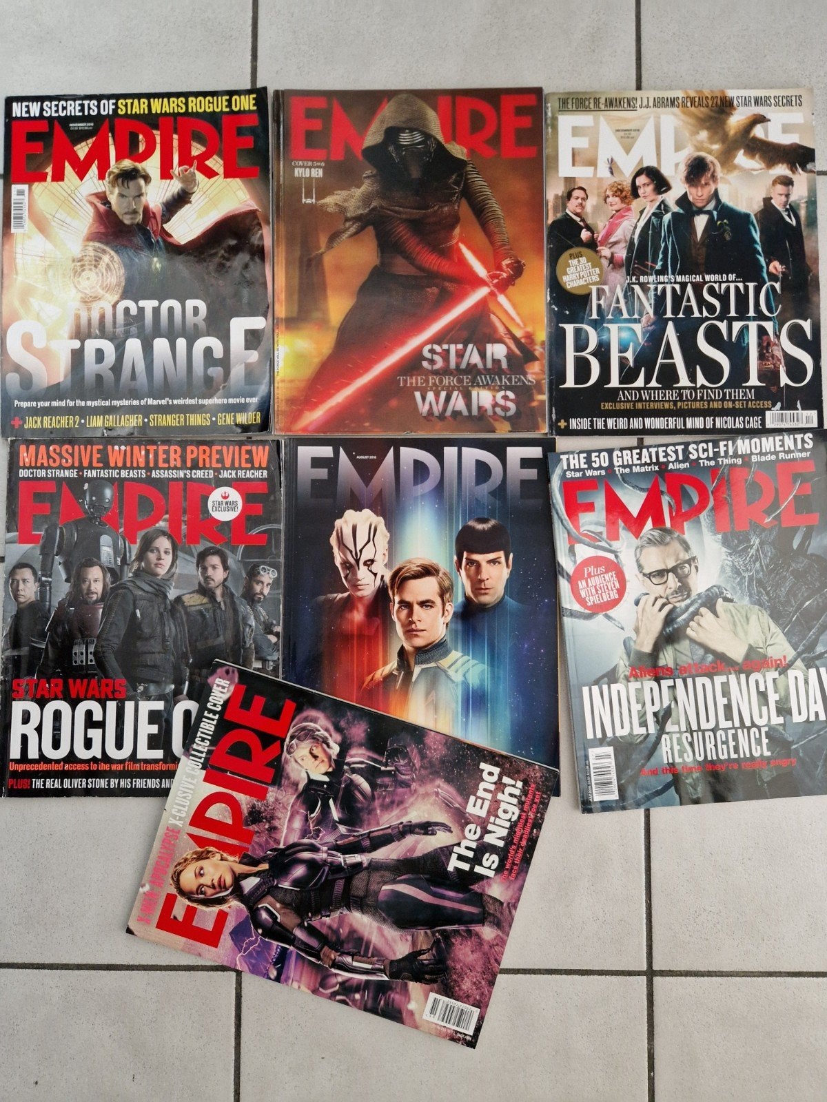 8 x 2016 empire movie magazine star trek wars doctor strange, Ophalen of Verzenden, Muziek, Film of Tv
