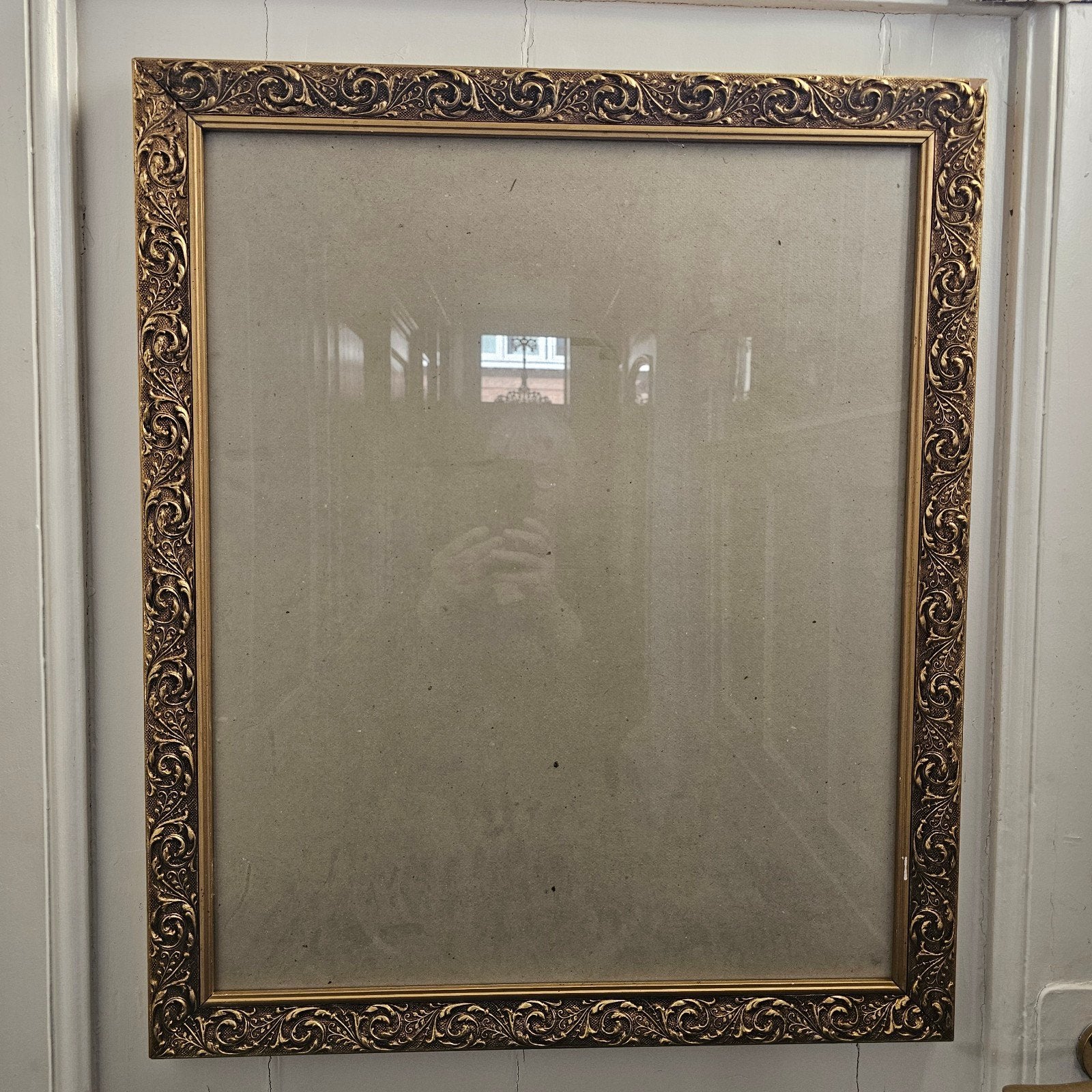 Barokke Vintage Lijst met Gebruikerssporen, Gebruikt, Met glas, Schilderijlijst, Ophalen of Verzenden