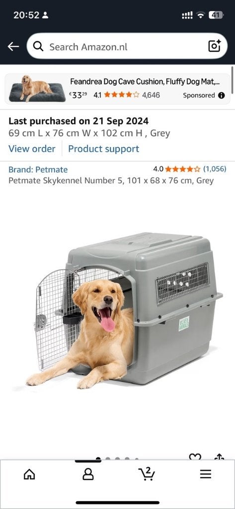 Petmate Skykennel Maat 5 (101x68x76cm) - Hondenbench, Ophalen, Zo goed als nieuw