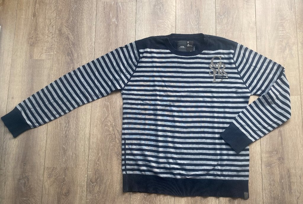 G- Star trui grijs dk. grijs/blauw XXL: XL/56 - XXL/58, Verzenden, Maat 56/58 (XL), Zo goed als nieuw, G-Star