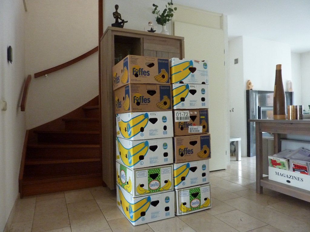 12X verhuisdoos bananendoos bananendozen voor €10,00, Ophalen, 40 tot 60 cm, 50 tot 75 cm, Minder dan 35 cm