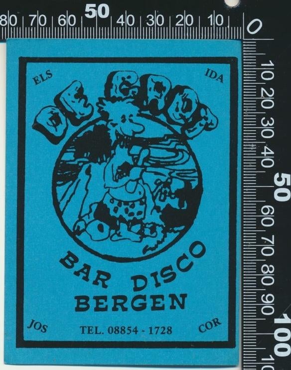 Sticker: Bar Disco De Grot - Bergen (Blauw), Ophalen of Verzenden, Zo goed als nieuw, Bedrijf of Vereniging
