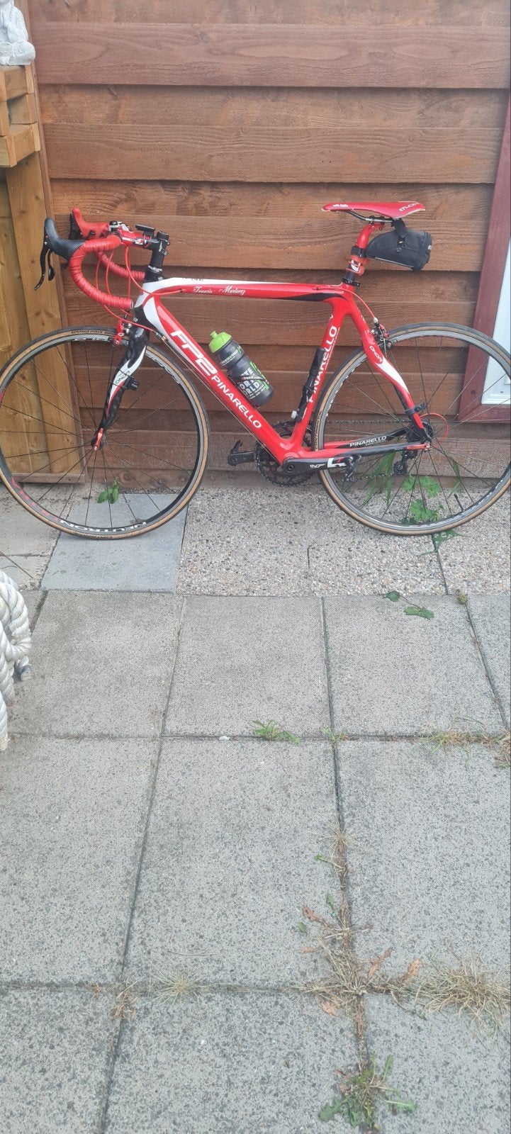 Pinarello FP2 Racefiets - Rood/Wit - Carbon Frame, Fietsen en Brommers, Gebruikt, Carbon, Meer dan 20 versnellingen, 53 tot 57 cm