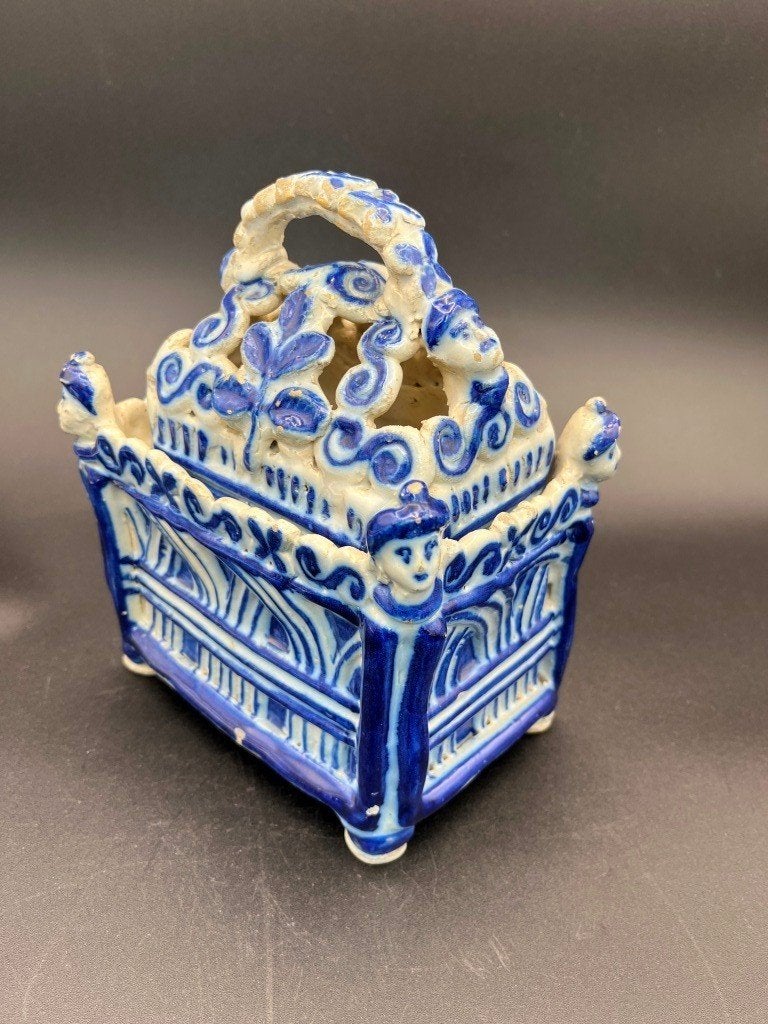 Faience Pot-Pourri Houder Pot Dekselpot Nevers? om 1700., Antiek en Kunst, Ophalen of Verzenden