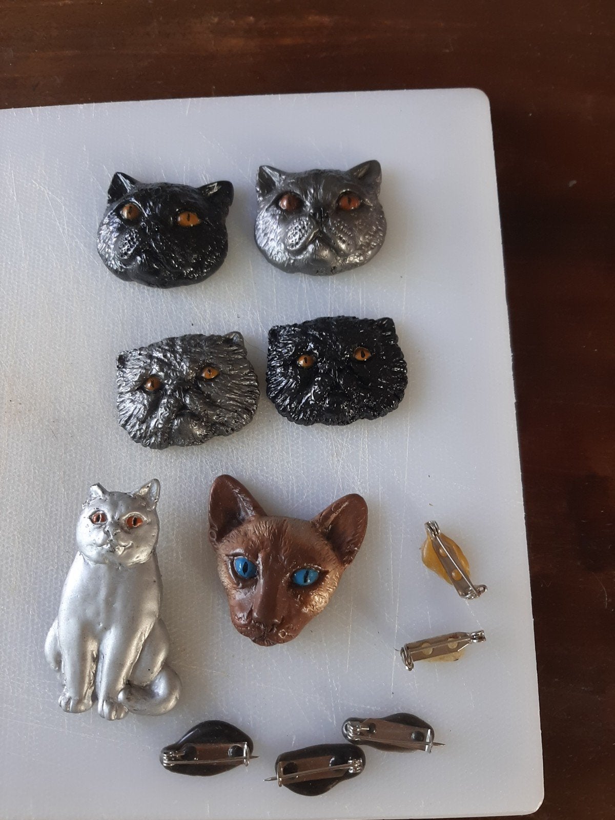 Unieke Kattenbroches - Diverse Designs en Kleuren, Overige materialen, 4 tot 7 cm, Gebruikt, Overige kleuren