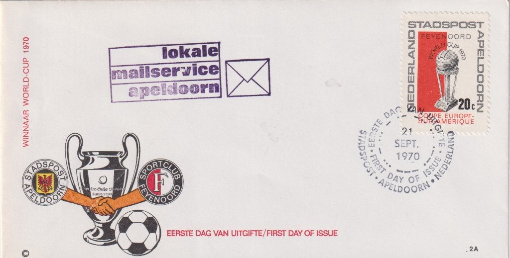 Nederland 1970 FEYENOORD World Cup Voetbal, Verzenden, Envelop
