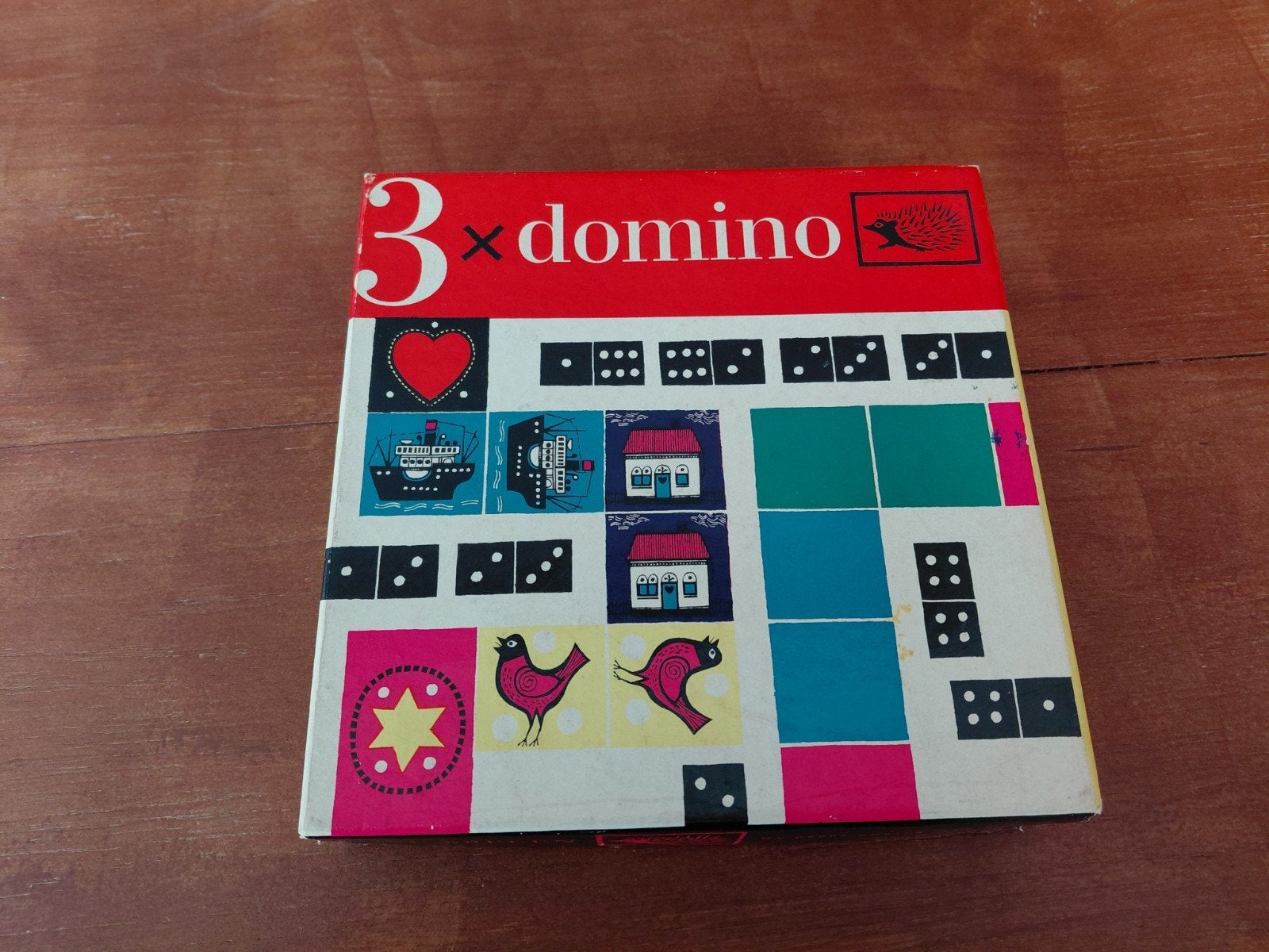 Vintage 3x Domino Spel - Egel Spelen, Vijf spelers of meer, Ophalen of Verzenden, Gebruikt, Egel Spelen