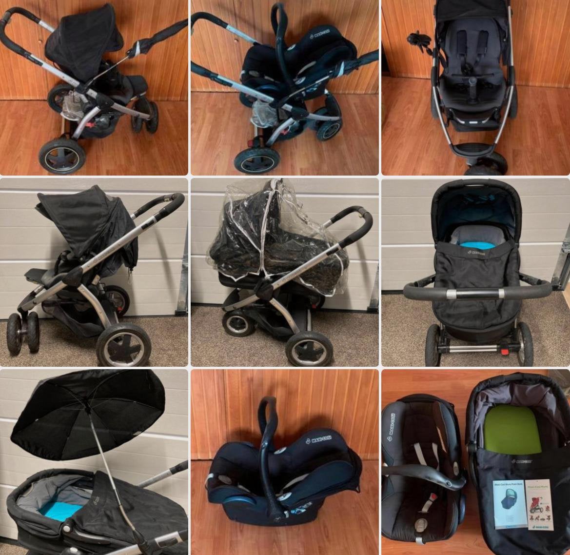 Maxi-Cosi kinderwagen met reiswieg autostoeltje extra’s 4/1, Verstelbare duwstang, Ophalen of Verzenden, Zo goed als nieuw, Combiwagen