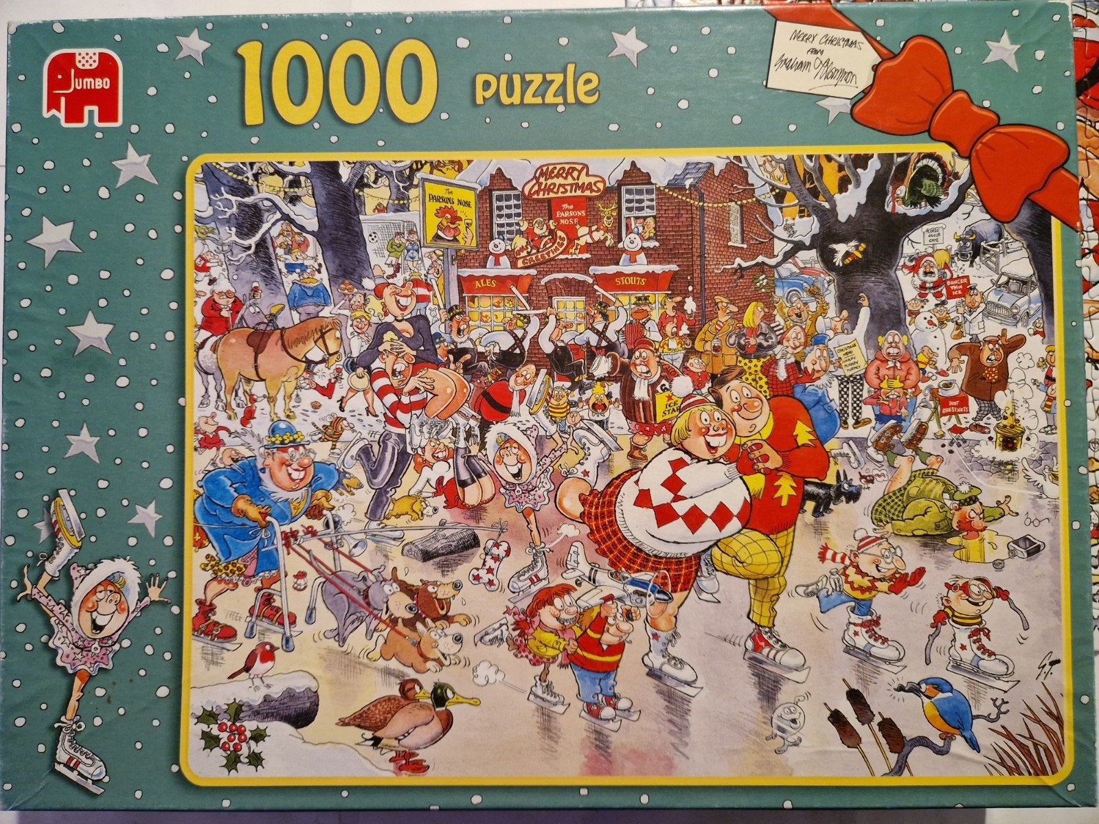 Jumbo kerstpuzzel 1000 stukjes, Ophalen of Verzenden, 500 t/m 1500 stukjes, Gebruikt