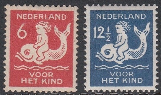 Nederland 1929 227/228 Kind 6c+12,5c, Ongebruikt, Postzegels en Munten, Postzegels | Nederland, Ophalen of Verzenden, T/m 1940