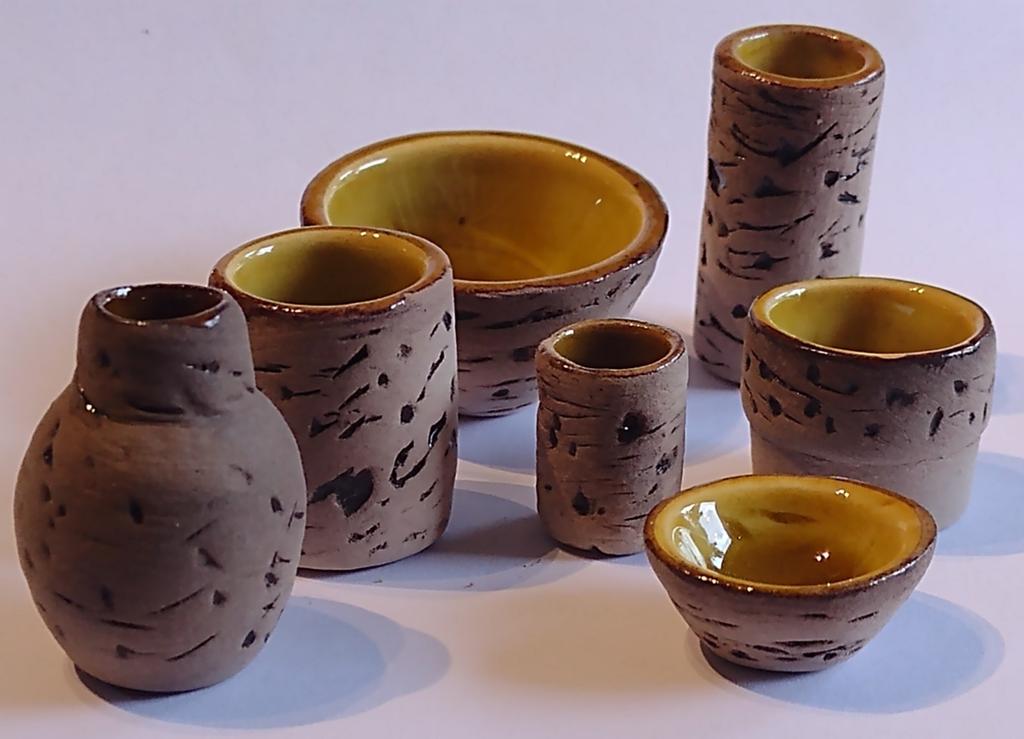 diverse vintage miniatuur Reuver berkenbastpotjes  Fennicole, Ophalen, Nieuw, Gebruiksvoorwerp