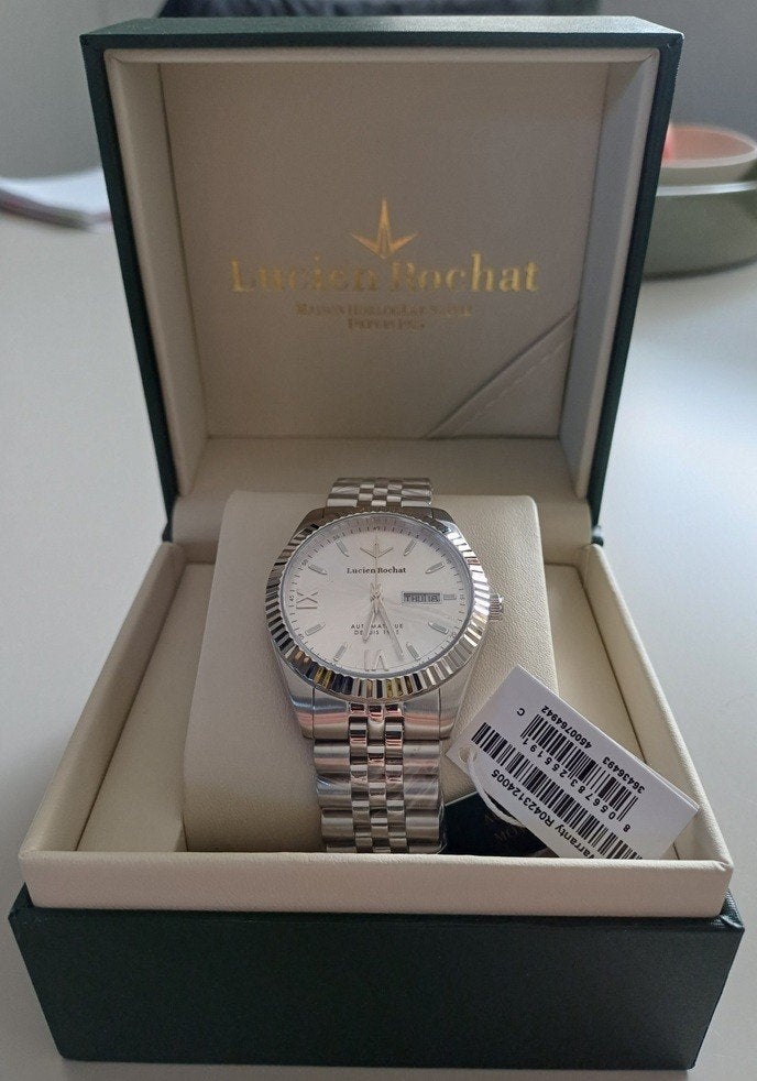 Lucien Rochat – Bienne – Automatic Silver 41mm heren horloge, Overige merken, Staal, Staal, Polshorloge