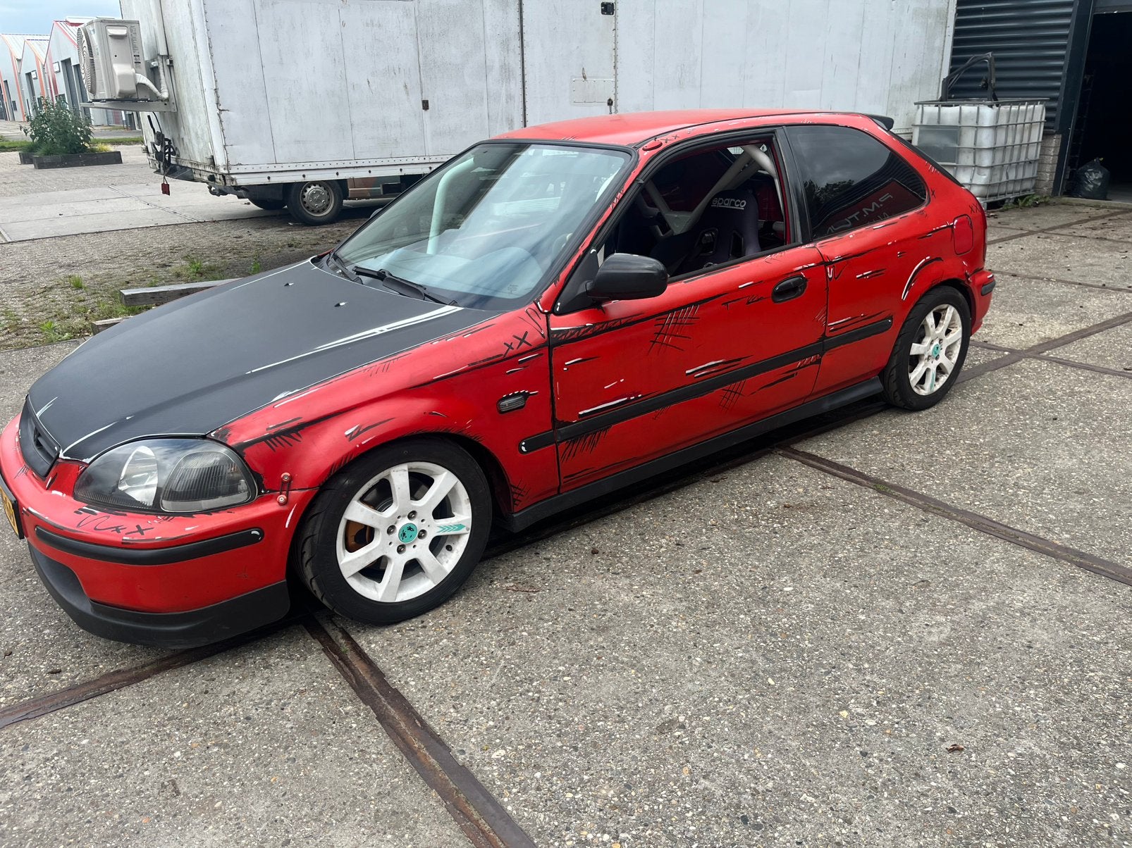 Honda civic circuit carrosserie met rolkooi, Ophalen, Gebruikt