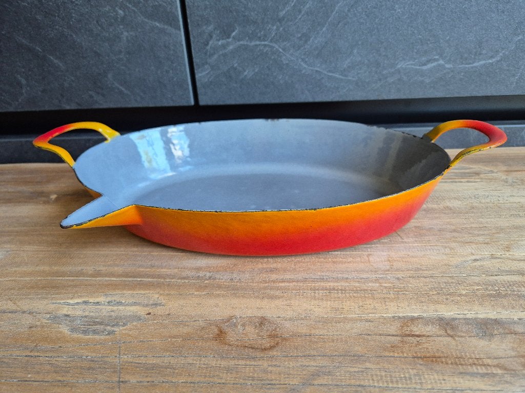 Emaille ovenschaaltje oranje Luma, Antiek en Kunst, Antiek | Emaille, Ophalen of Verzenden