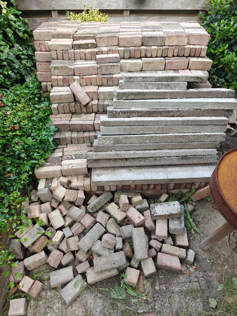 Gratis klinkers!, Ophalen, Gebruikt, Klinkers, 10 m² of meer