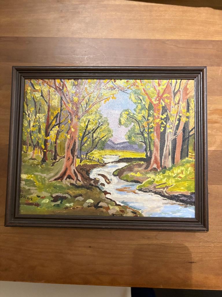 Handgeschilderd Boslandschap Schilderij, Antiek en Kunst, Kunst | Schilderijen | Klassiek, Verzenden