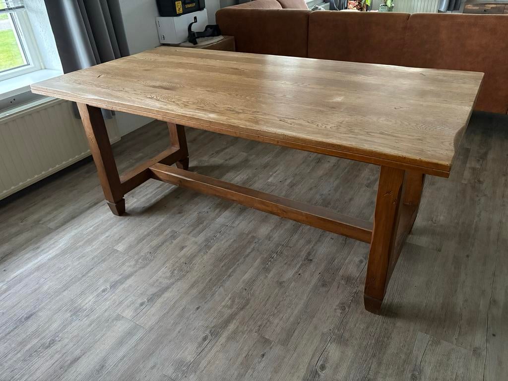 Robuuste houten eettafel - 180x90x78cm, Ophalen, Gebruikt, 50 tot 100 cm, 150 tot 200 cm
