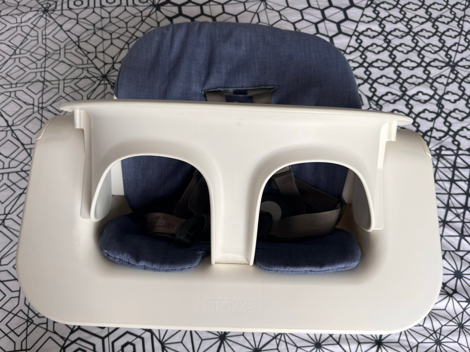 Stokke steps baby set blauw, Kinderen en Baby's, Ophalen, Zo goed als nieuw, Meegroeistoel, Gordel(s)