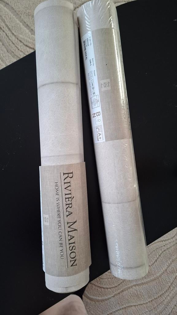 1.5 rollen Riviera Maison behang - nieuw en zelfde verfbad, Ophalen of Verzenden, Minder dan 10 m², Beige, Riviera Maison