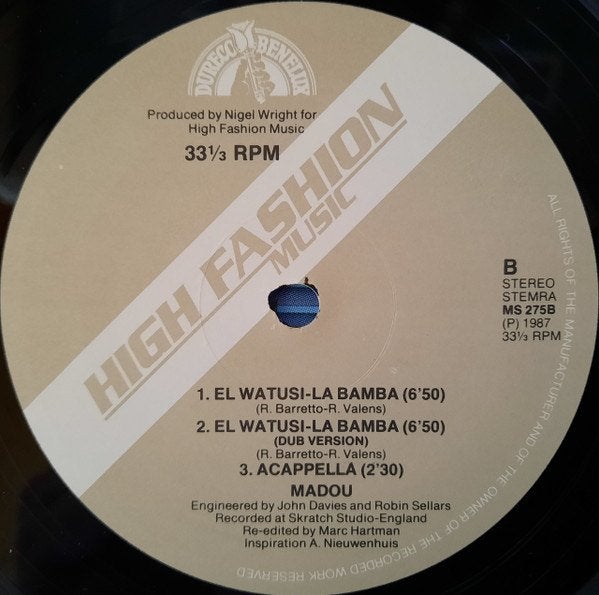Madou - el watusi-la bamba, Ophalen of Verzenden, Zo goed als nieuw, Dance en House, 12 inch