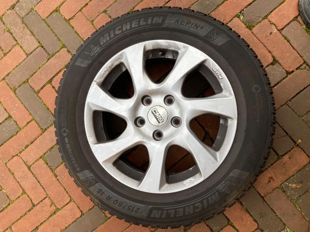 Michelin Alpin 6 winterbanden met CMS velgen 215/60 R16, Ophalen, Gebruikt