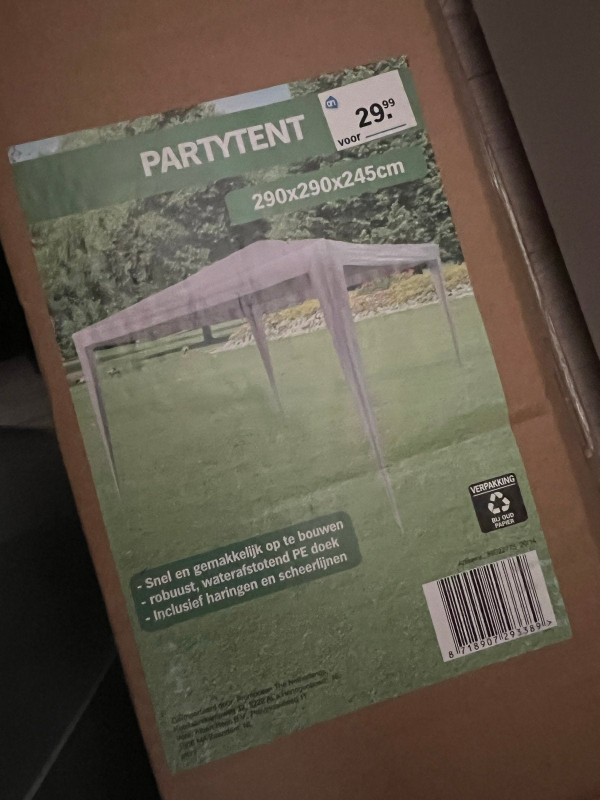 2x Nieuwe Witte Partytent 290x290x245cm - Ongeopend!, Ophalen, Partytent, Minder dan 4 meter, Nieuw