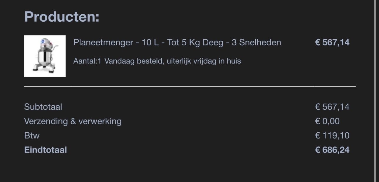 Planeetmenger - 10 L - Tot 5 Kg Deeg - 3 Snelheden, Ophalen of Verzenden, Nieuw in verpakking, Bakkerij en Slagerij