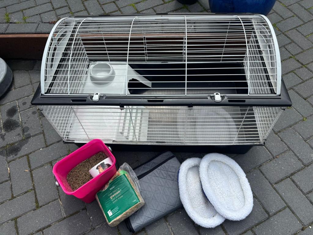 Nette cavia kooi met toebehoren en ren, Kooi, 110 cm of meer, Cavia, Ophalen