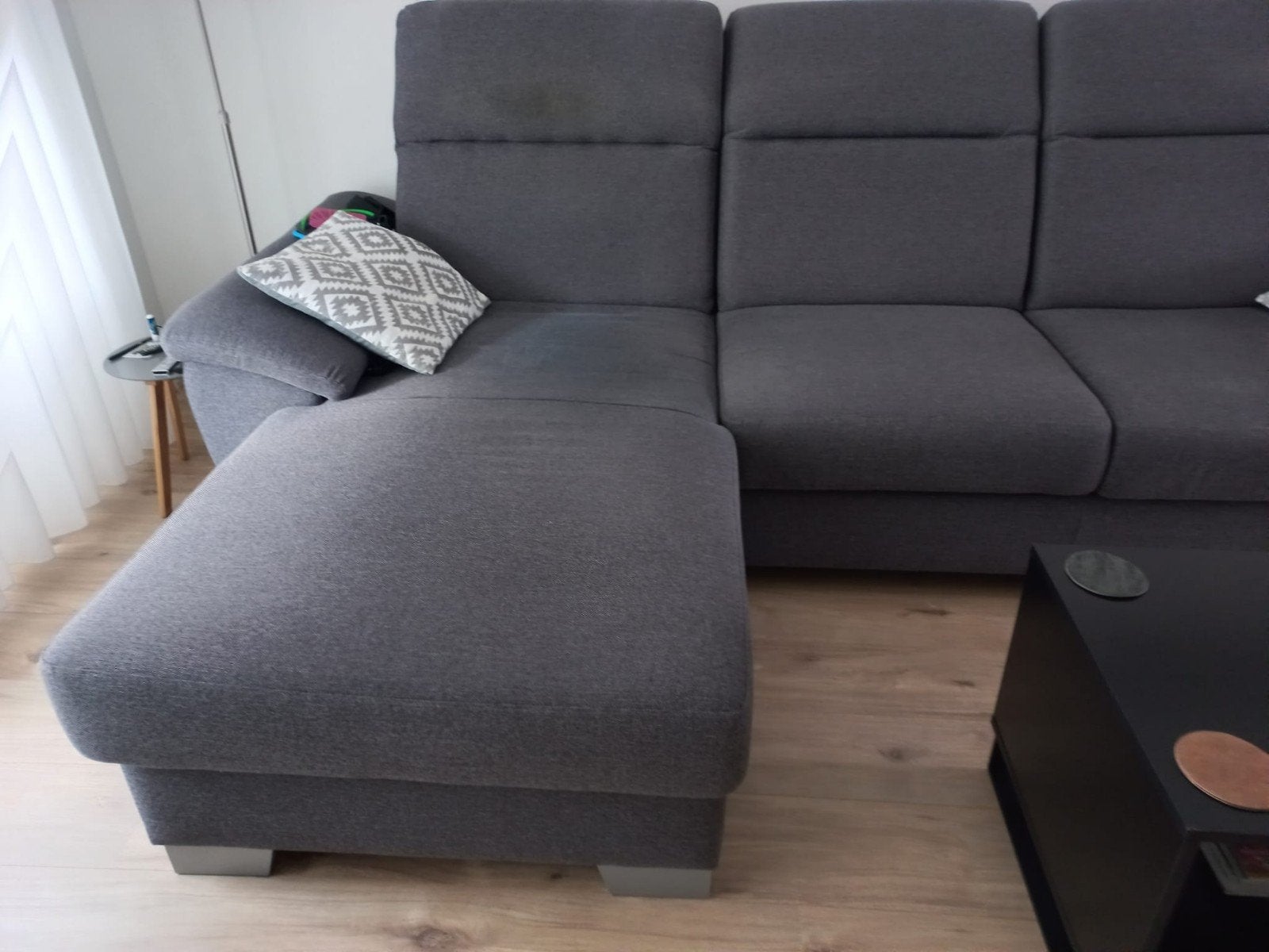 bank met verlengstuk & draaistoel, Ophalen, Gebruikt, Stof