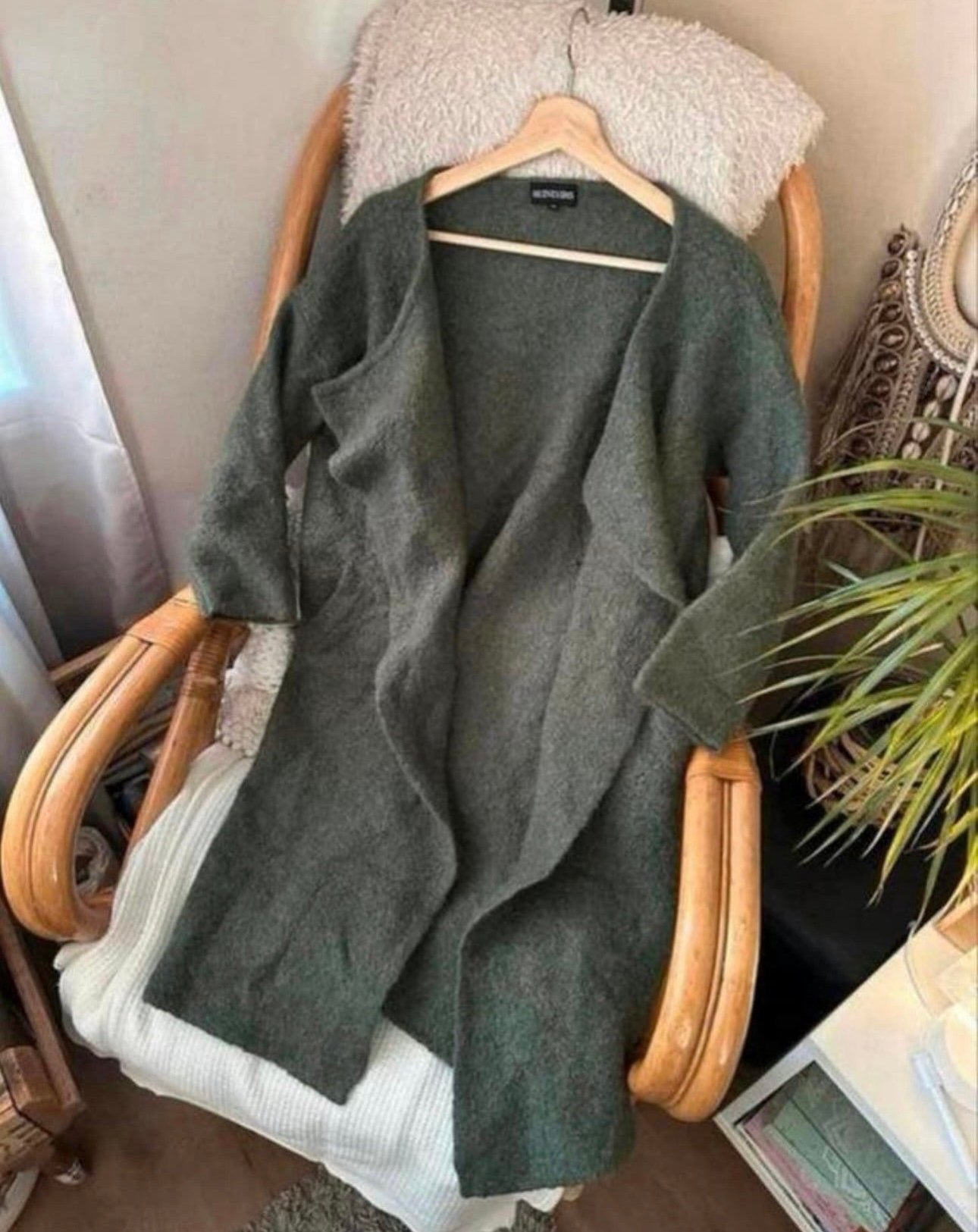 Donkergroen vest van reinders van wol - onesize, Ophalen of Verzenden, Zo goed als nieuw, Groen