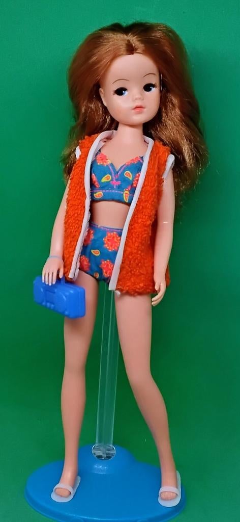 Vintage Barbie Sindy/Fleur Bikini Floral Hes Oranje Slippers, Verzenden, Gebruikt, Kleertjes
