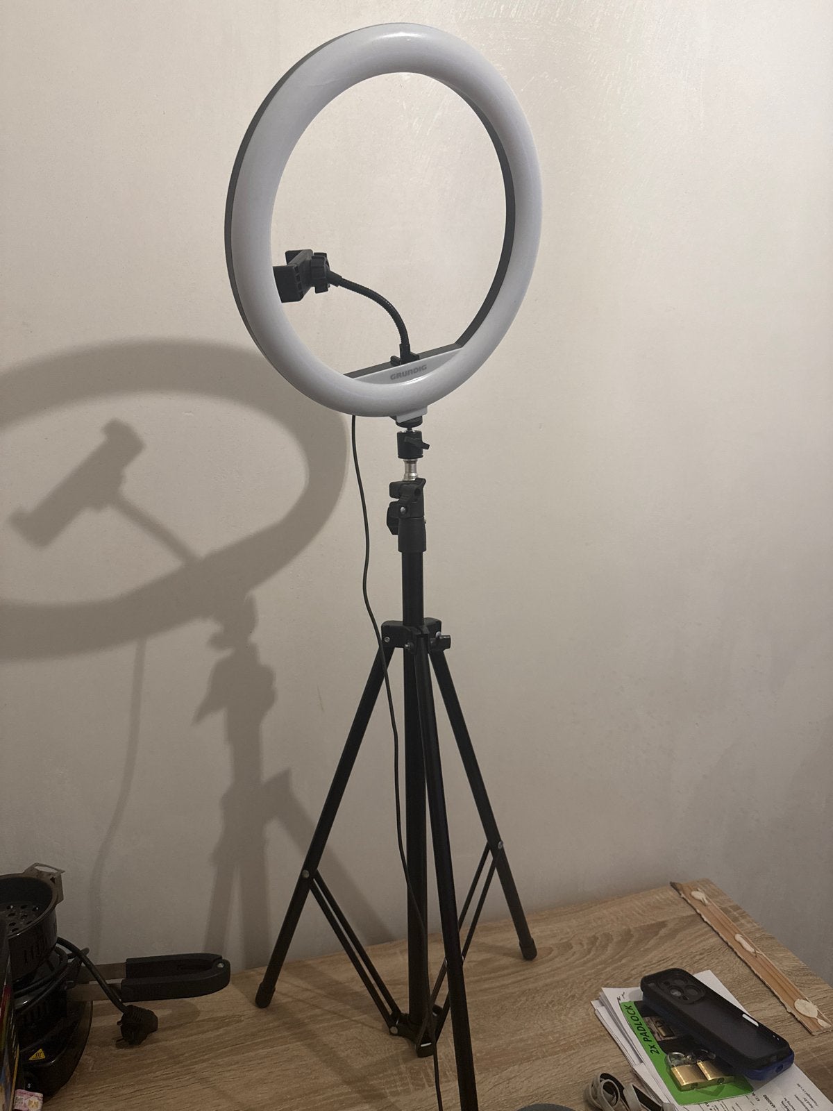 Ringlamp met statief en telefoonhouder, Overige merken, Belichting, Ophalen, Zo goed als nieuw
