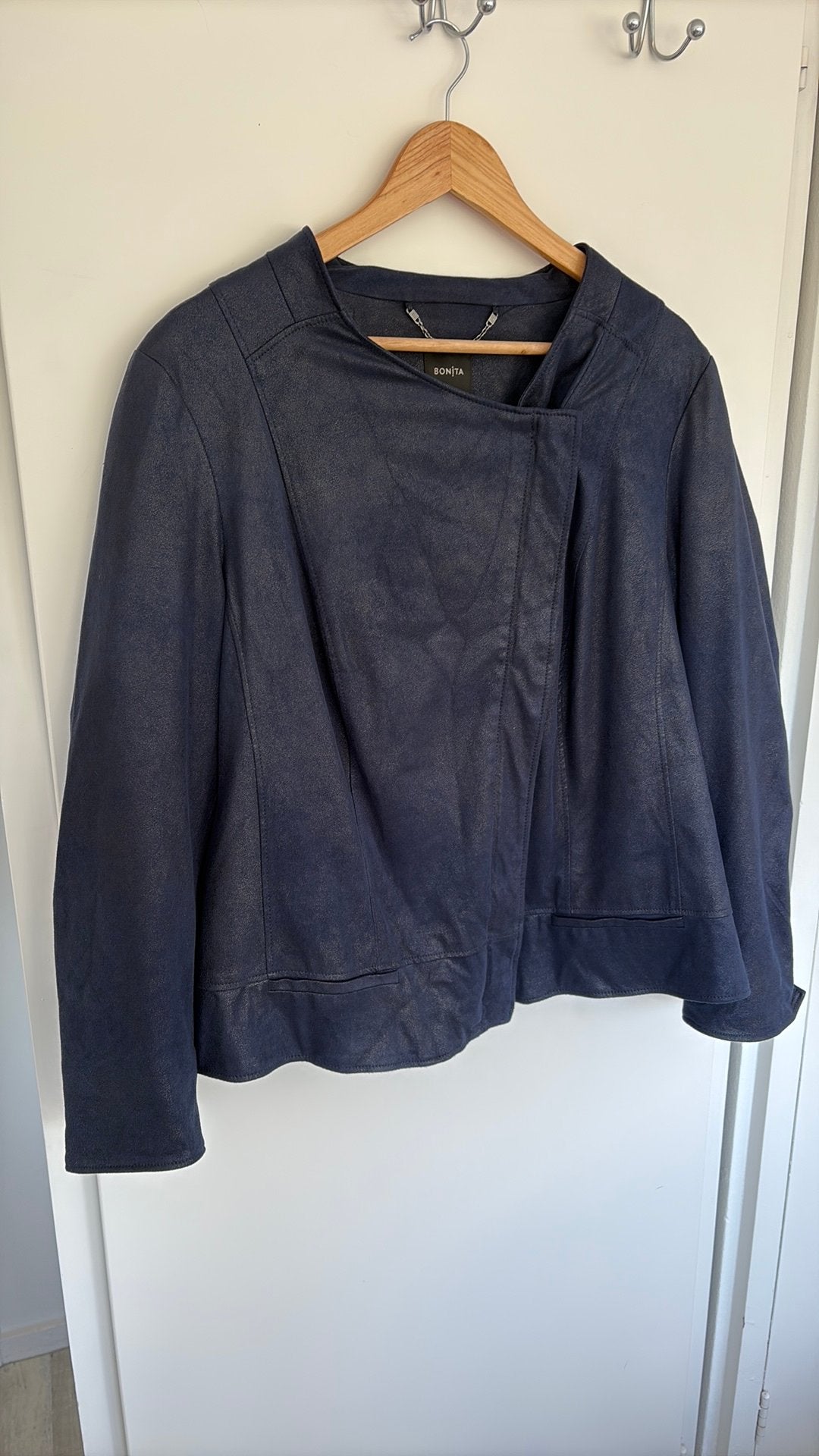 Bonita marineblauwe jas, maat 46/48 (XL), Ophalen of Verzenden, Zo goed als nieuw, Maat 46/48 (XL) of groter, Blauw