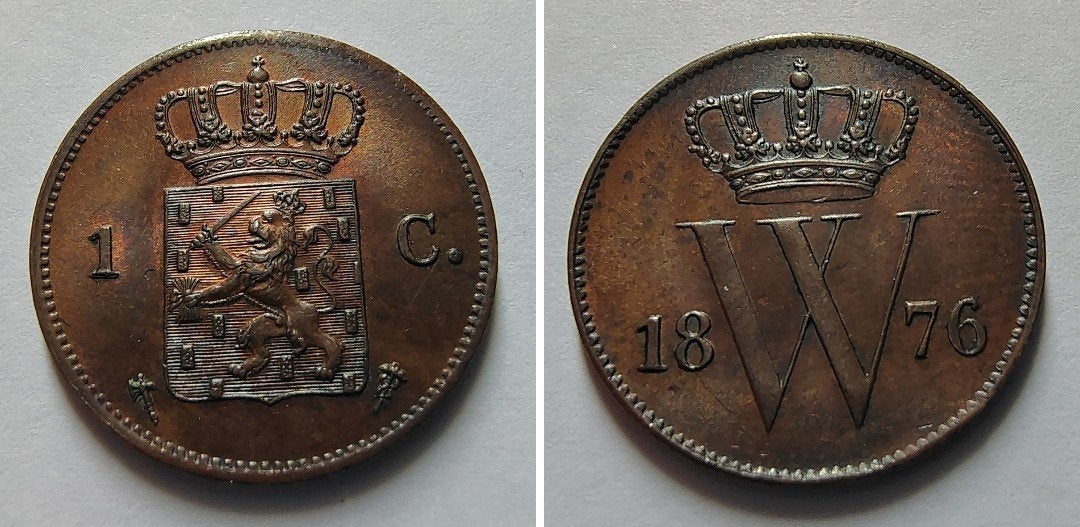 1 cent 1876 Willem III - UNC, Ophalen of Verzenden, Koning Willem III, 1 cent, Losse munt
