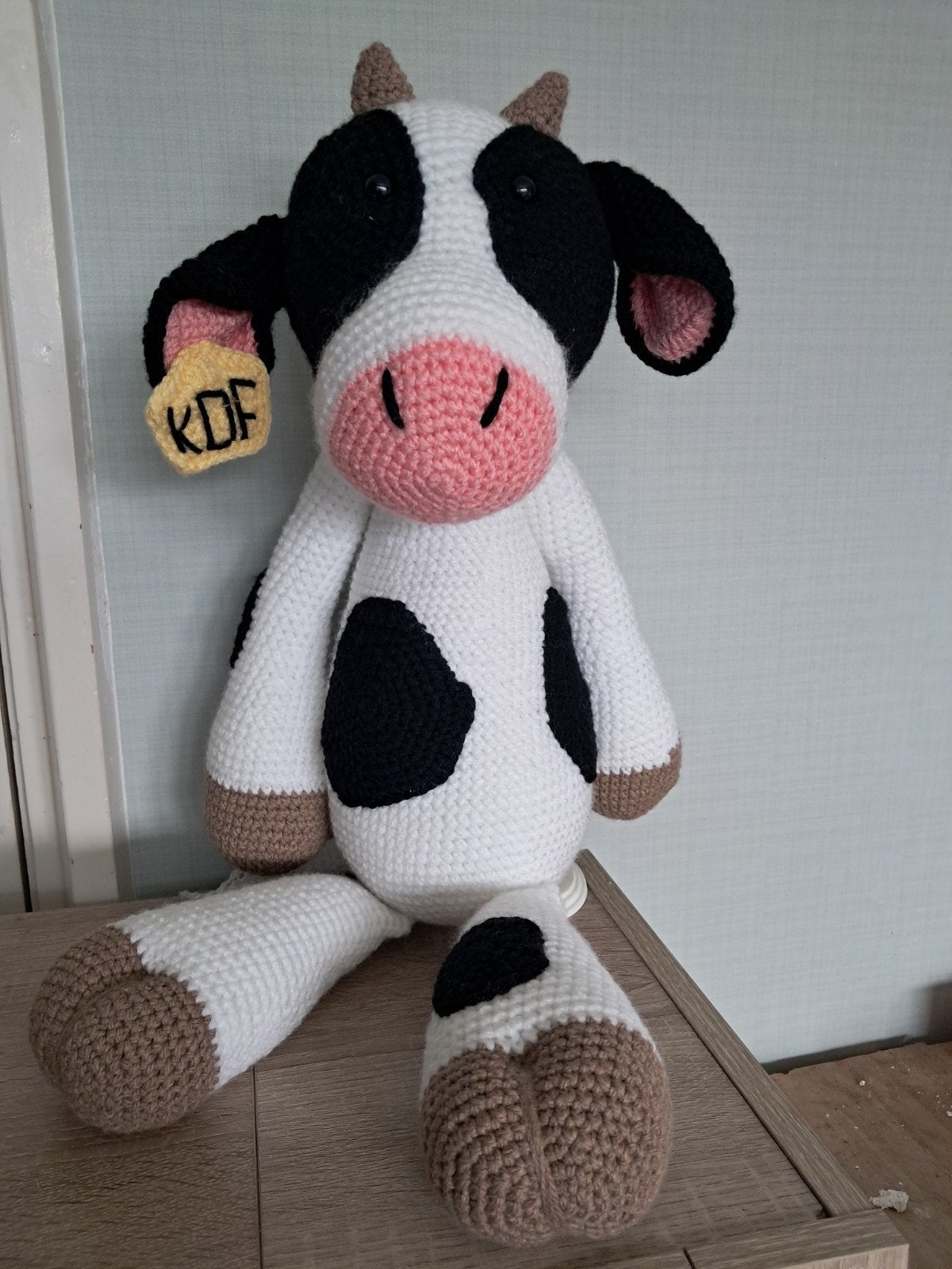 Handgemaakte gehaakte koe knuffel, Ophalen, Handgemaakt, Nieuw, Meerkleurig