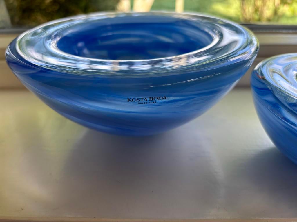 Kosta Boda Atolli schalen - Set van 2, Ophalen of Verzenden, Zo goed als nieuw, Rond, Glas