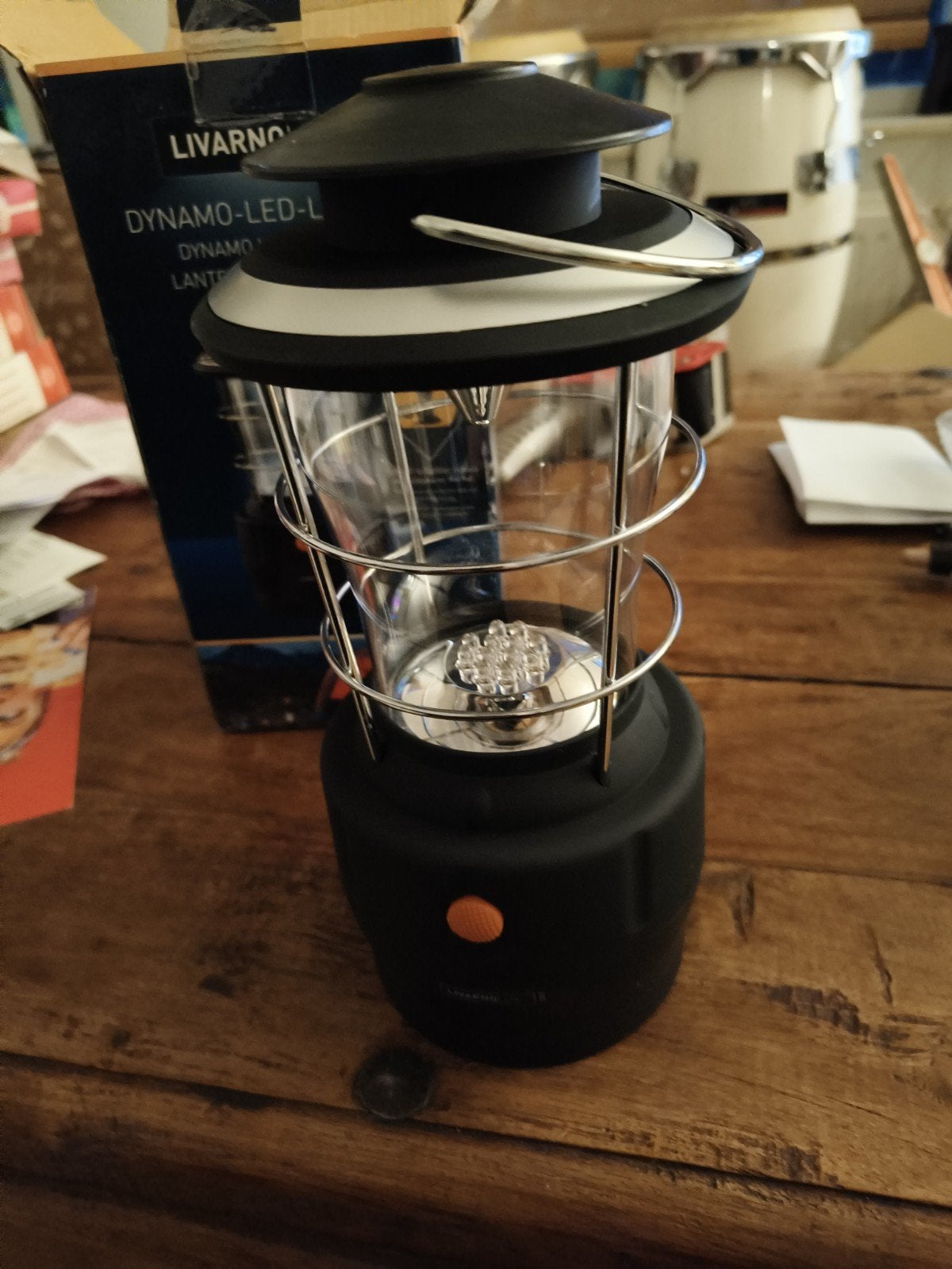 LIVARNO LUX Dynamo LED Lantaarn - Nieuw in doos, Ophalen of Verzenden, Nieuw, Accu