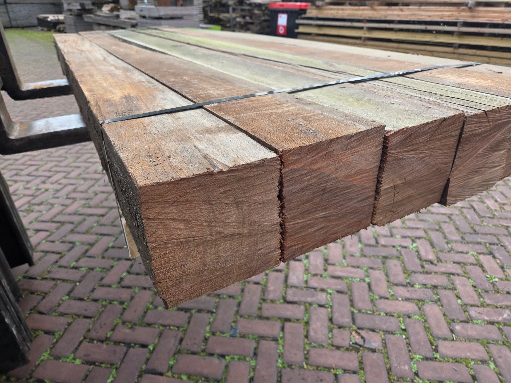 6 Hardhouten palen 15x15 cm 2.50 m lang - nr: HB243, Ophalen, 180 tot 250 cm, Palen, Hardhout