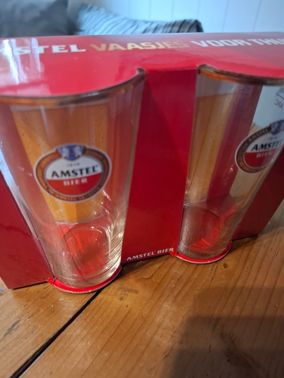 Amstel Bier Vaasjes - Set van 2, Ophalen, Nieuw, Overige merken, Glas