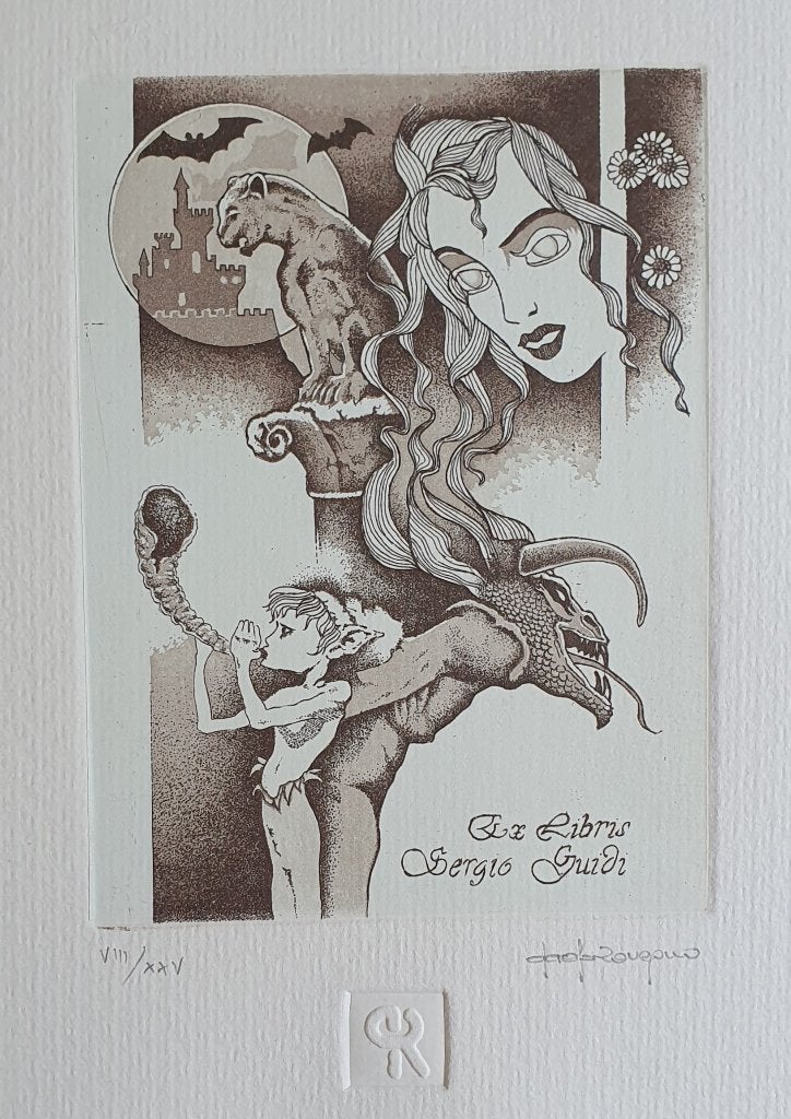 Exlibris / Ex libris P. Rovegno, sprookjesfiguren, Verzenden