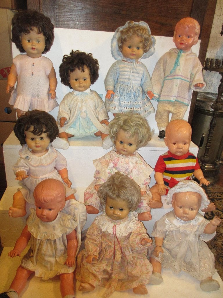 10 Vintage wildebras kinder poppen jaren 60 allen gemerkt, Verzamelen, Poppen, Ophalen of Verzenden, Gebruikt, Pop
