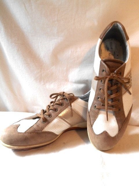 Prachtige echt leren ECCO schoenen/ veterschoenen maat 39, Ecco, Verzenden, Beige, Sneakers of Gympen