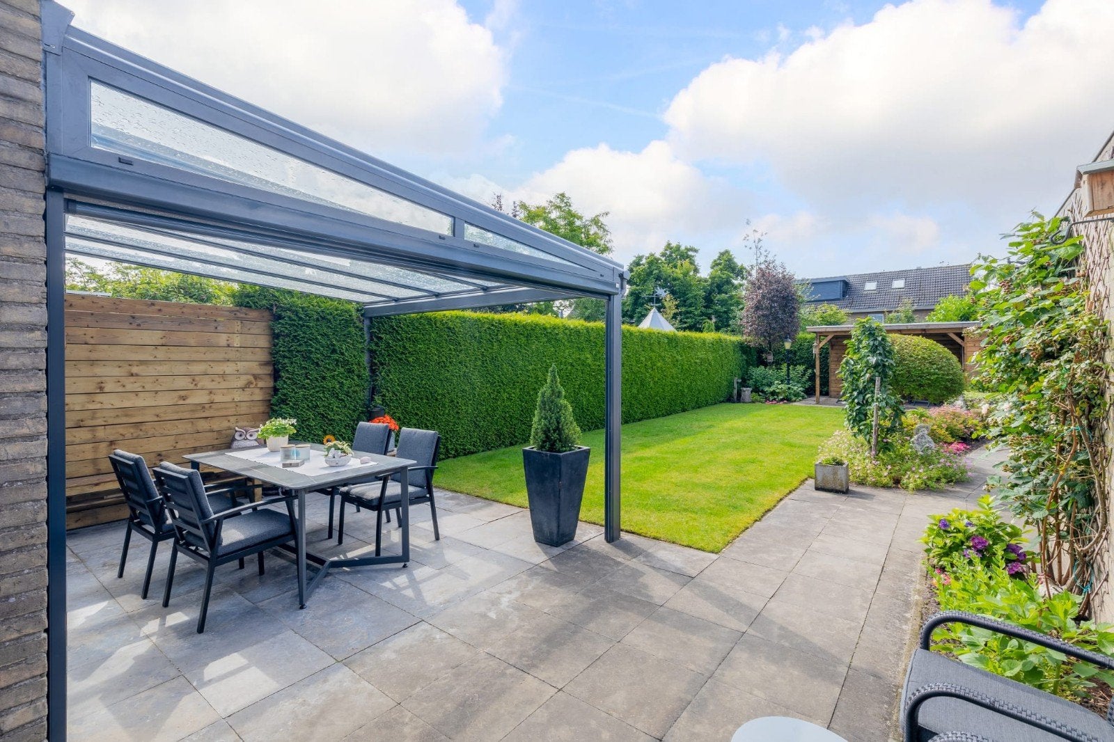 teab Aluminium met elek screen b+/-4 x d3.5. Zelf demonteren, Tuin en Terras, Overkappingen, Ophalen, Veranda