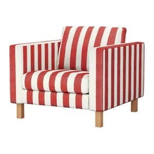Nieuwe hoes KARLSTAD fauteuil  kleur RANNEBO rood-wit  IKEA, Ophalen of Verzenden, Nieuw, 75 tot 100 cm, Stof