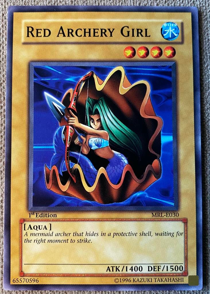 Yu-Gi-Oh! Red Archery Girl MRL 1st Edition !, Ophalen of Verzenden, Zo goed als nieuw, Losse kaart
