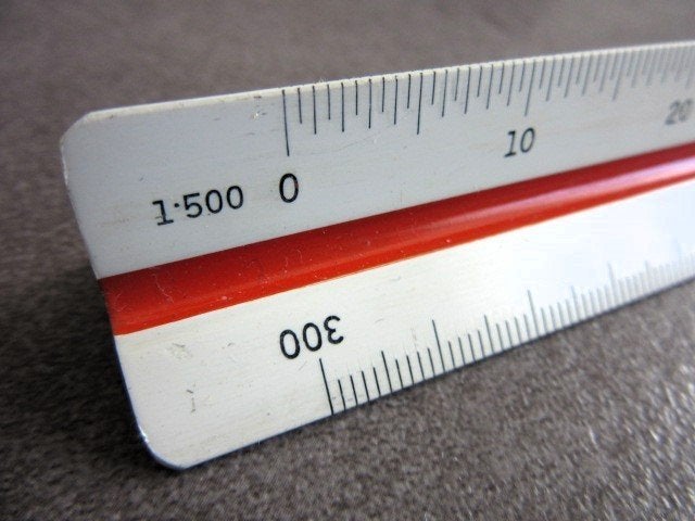 Vintage Linex architect schaalliniaal ruler driehoek lineaal, Ophalen of Verzenden, Overige typen