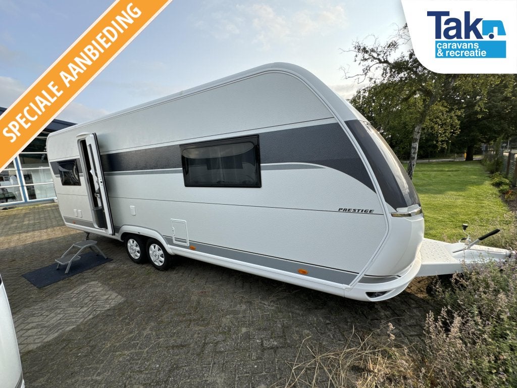 Hobby Prestige 650 UFF TOP Chiq, NU MET HOGE KORTING, Caravans en Kamperen, Caravans, Rondzit, Hobby, Schokbreker, 7 tot 8 meter