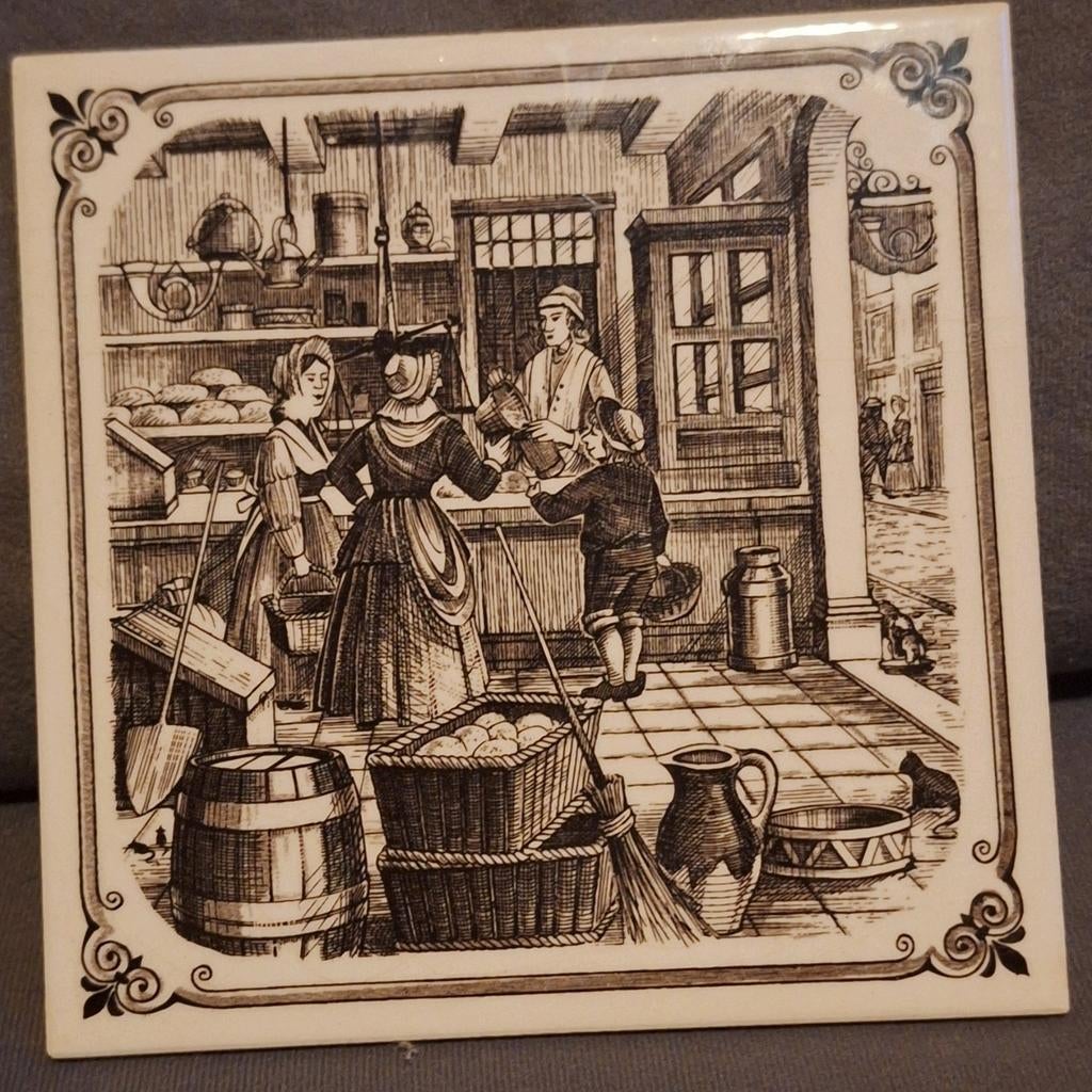 Oude ambacht unieke tegel, Ophalen of Verzenden