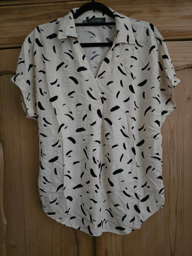 Primark blouse met abstracte print maat M/L., Maat 38/40 (M), Primark, Beige, Ophalen of Verzenden
