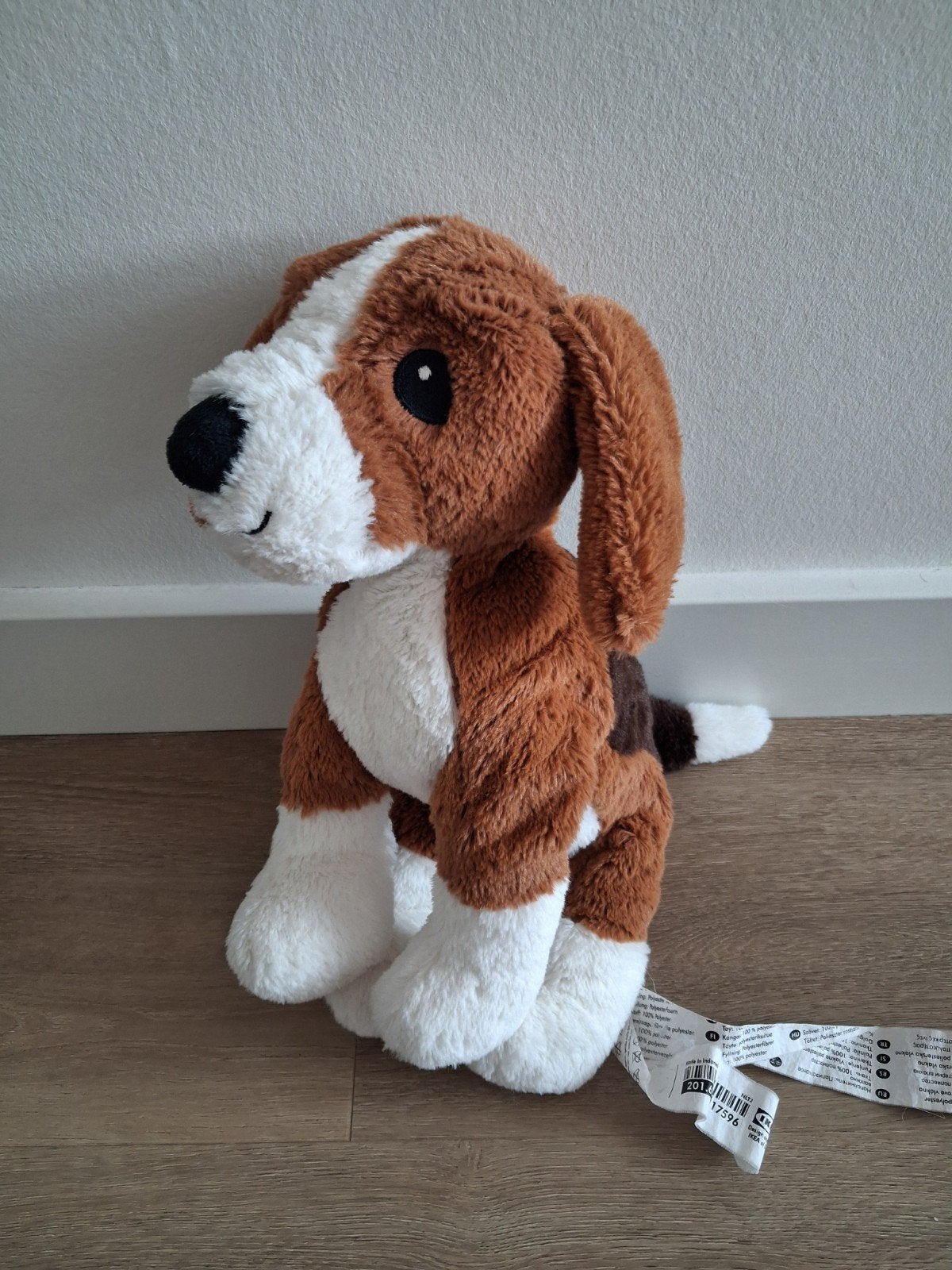 Knuffel Ikea hond Gosig Valp beagle bruin wit L1560, Ophalen of Verzenden, Zo goed als nieuw, Hond